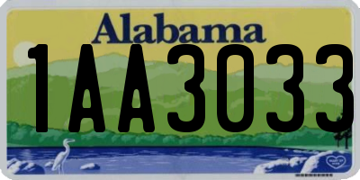 AL license plate 1AA3033