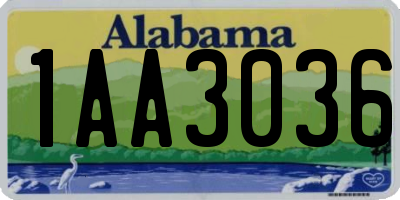 AL license plate 1AA3036