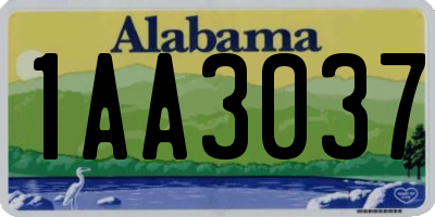 AL license plate 1AA3037