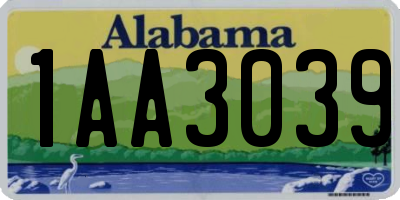 AL license plate 1AA3039