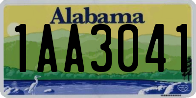 AL license plate 1AA3041