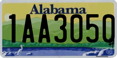 AL license plate 1AA3050