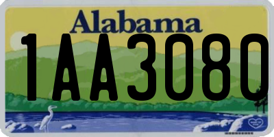 AL license plate 1AA3080