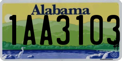 AL license plate 1AA3103