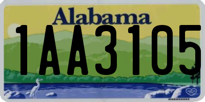 AL license plate 1AA3105