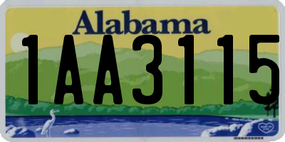 AL license plate 1AA3115