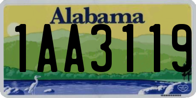 AL license plate 1AA3119