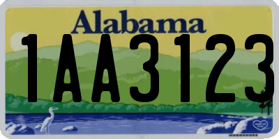 AL license plate 1AA3123