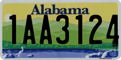 AL license plate 1AA3124