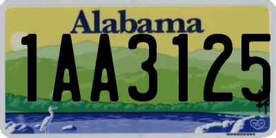 AL license plate 1AA3125