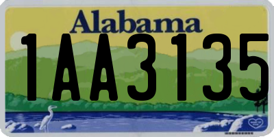 AL license plate 1AA3135