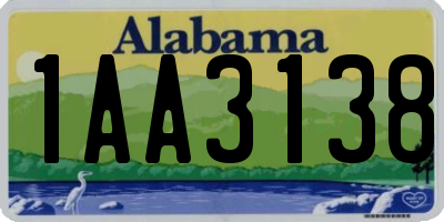 AL license plate 1AA3138