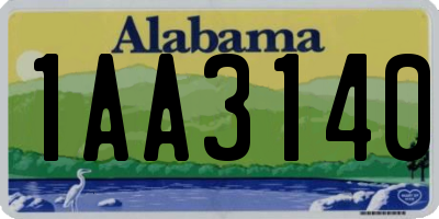 AL license plate 1AA3140