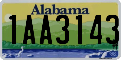 AL license plate 1AA3143