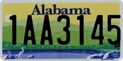 AL license plate 1AA3145