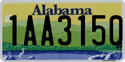 AL license plate 1AA3150