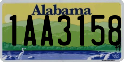 AL license plate 1AA3158