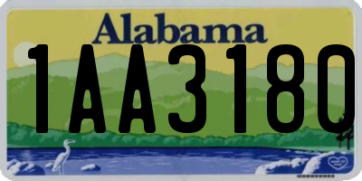 AL license plate 1AA3180