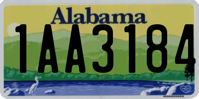 AL license plate 1AA3184