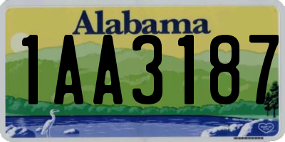 AL license plate 1AA3187