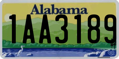 AL license plate 1AA3189