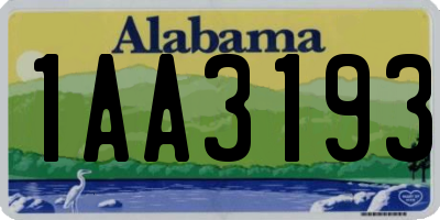 AL license plate 1AA3193