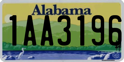 AL license plate 1AA3196