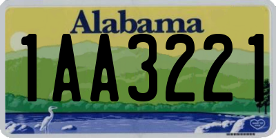 AL license plate 1AA3221