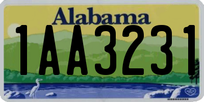 AL license plate 1AA3231