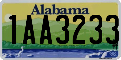 AL license plate 1AA3233