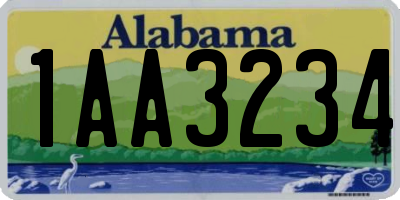 AL license plate 1AA3234