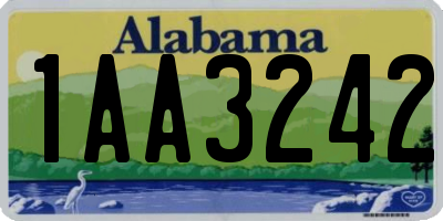 AL license plate 1AA3242