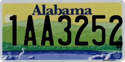 AL license plate 1AA3252