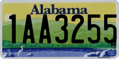 AL license plate 1AA3255