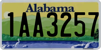 AL license plate 1AA3257