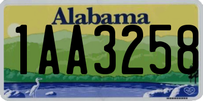 AL license plate 1AA3258