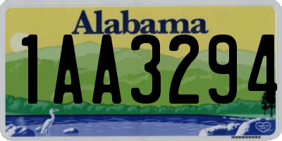 AL license plate 1AA3294