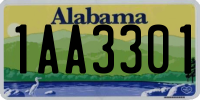 AL license plate 1AA3301