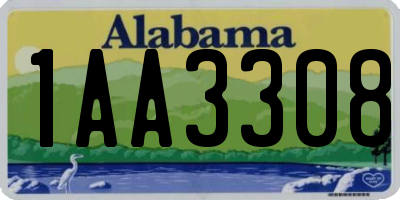 AL license plate 1AA3308