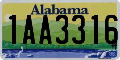 AL license plate 1AA3316