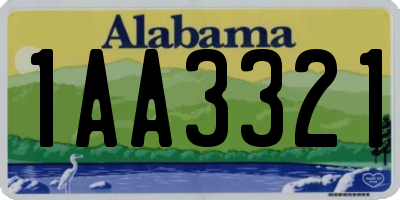 AL license plate 1AA3321