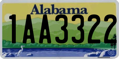 AL license plate 1AA3322