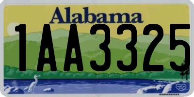AL license plate 1AA3325