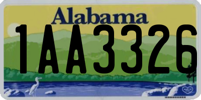 AL license plate 1AA3326