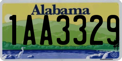 AL license plate 1AA3329