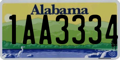 AL license plate 1AA3334