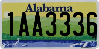 AL license plate 1AA3336