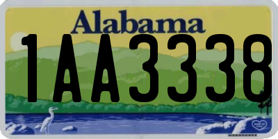 AL license plate 1AA3338