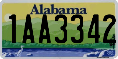 AL license plate 1AA3342