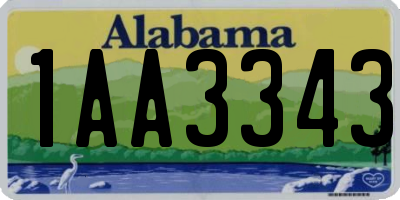 AL license plate 1AA3343